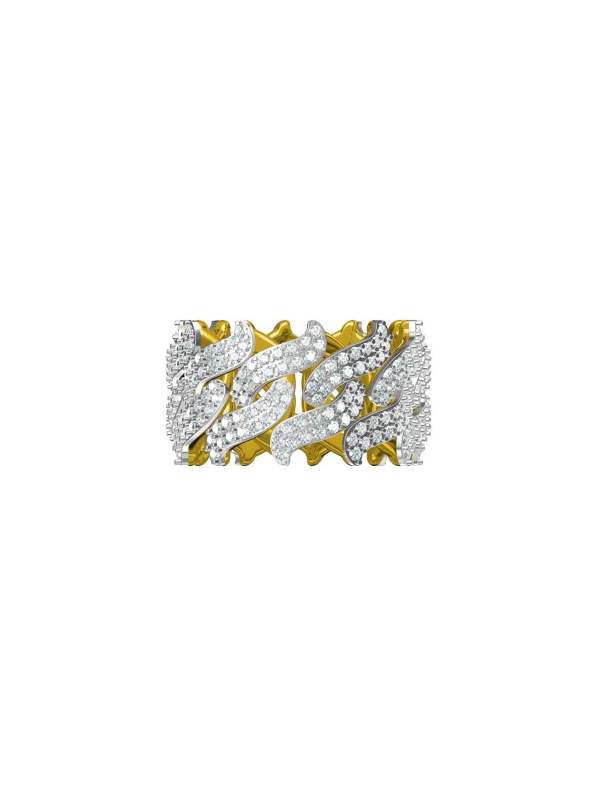 Yellow and White Gold Diamond Ring for Men
