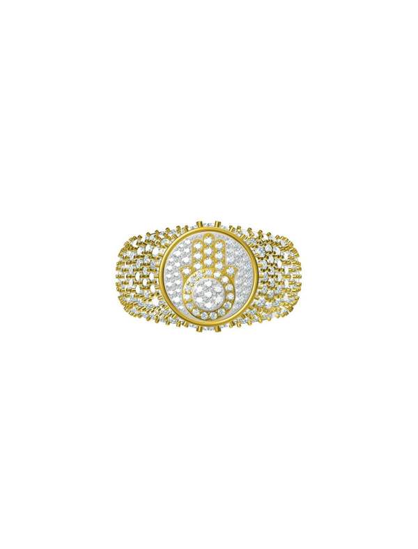 Hamza Custom Diamond Gold Ring for Men