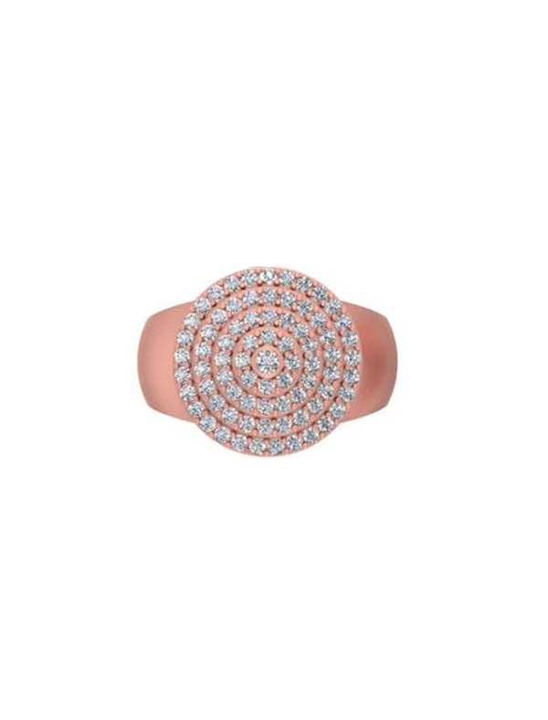 Pink Gold Round Shape Diamond Ring for Women