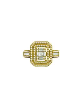 Yellow Gold Hexagon Shape Diamond Ring for Women